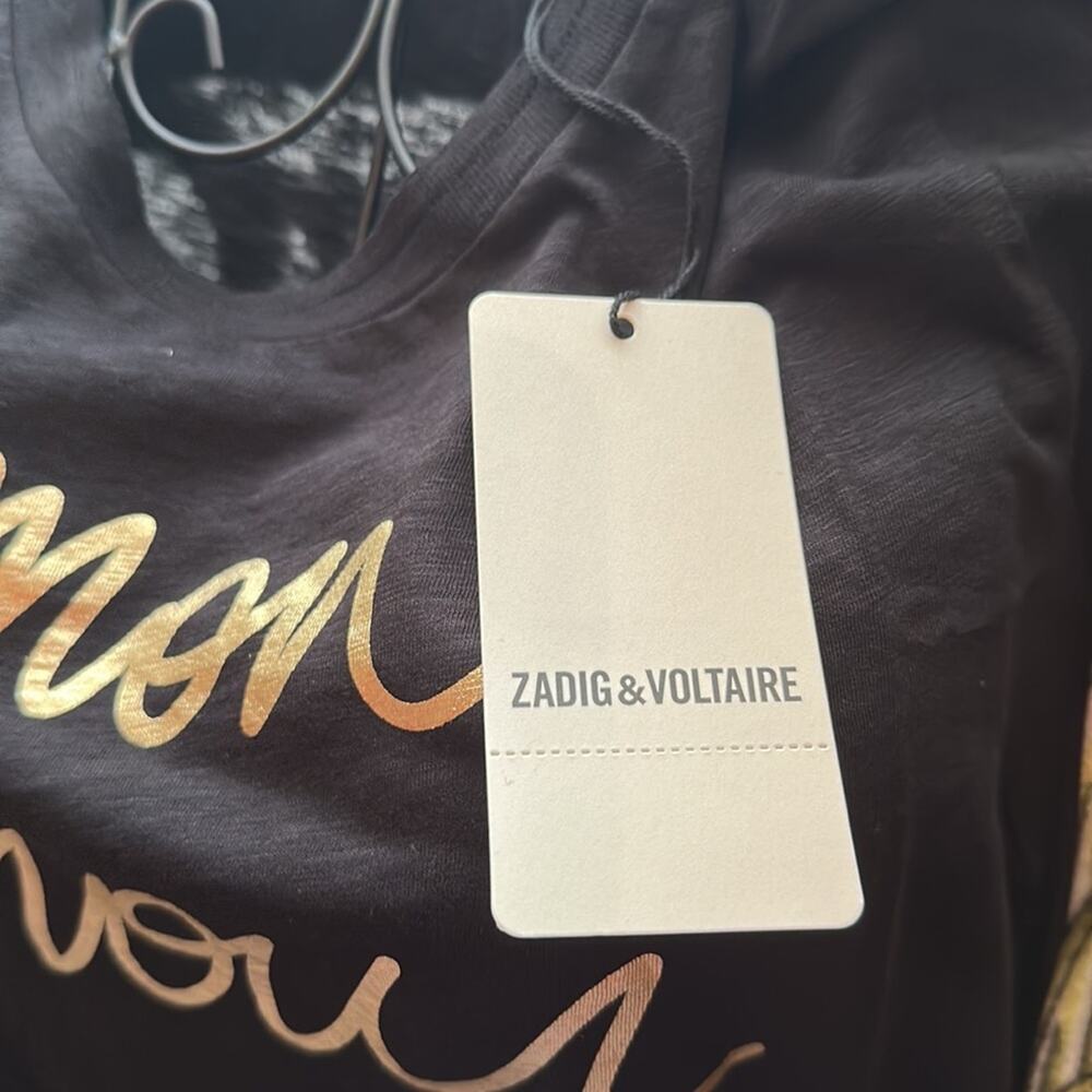zadig and voltaire mon amour tee black L - Picture 5 of 6